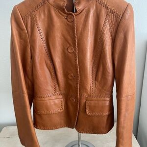 Ellen Tracy Brown Leather Jacket